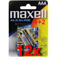 Maxell LR03 1,5V alkáli elem 4+2 db gyűjtődobozban, 12 bliszter/doboz